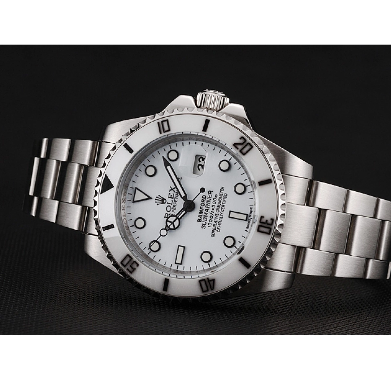 Rolex aaa copy Stainless 1453863 White Bamford Bracelet Steel Dial Rolex Submariner 0727